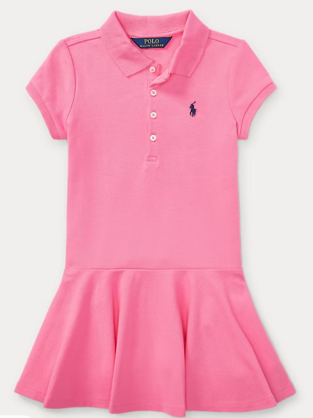 Ralph Lauren POLO Toddler Girls Pink Polo Shirt Dress Cotton Knit 3T Pony Kids